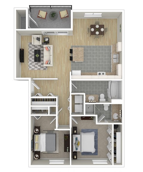 Two Bedroom Two bathroom floorplan